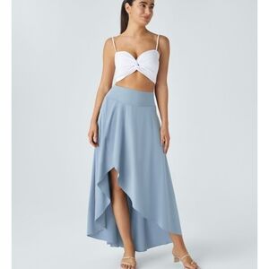 HALARA Light Blue High-Low Skirt